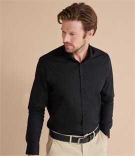 CLEARANCE - Henbury Long Sleeve Stretch Poplin Shirt